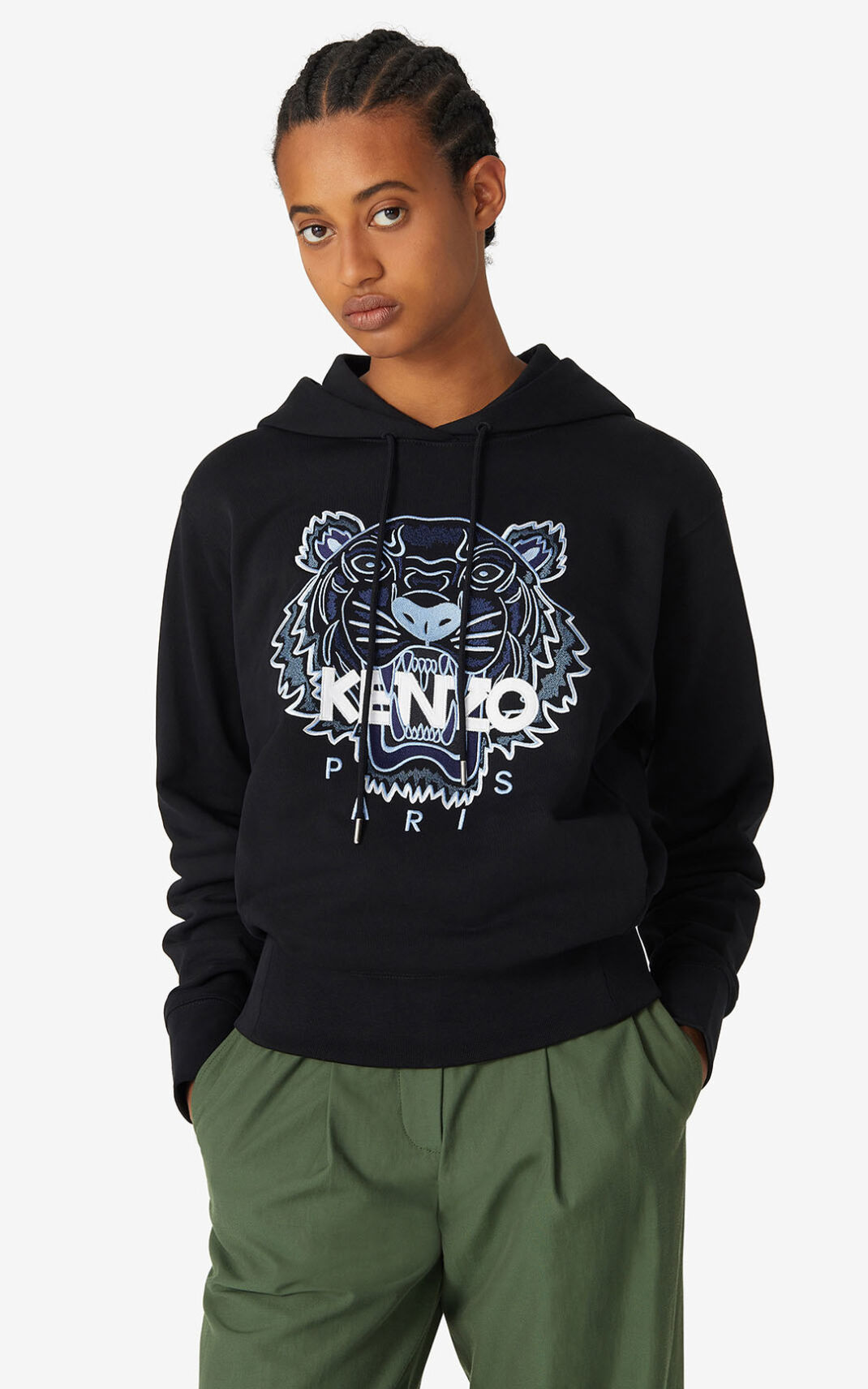 Kenzo Tiger Sudaderas Con Capucha Mujer Negras | 3507126-KH